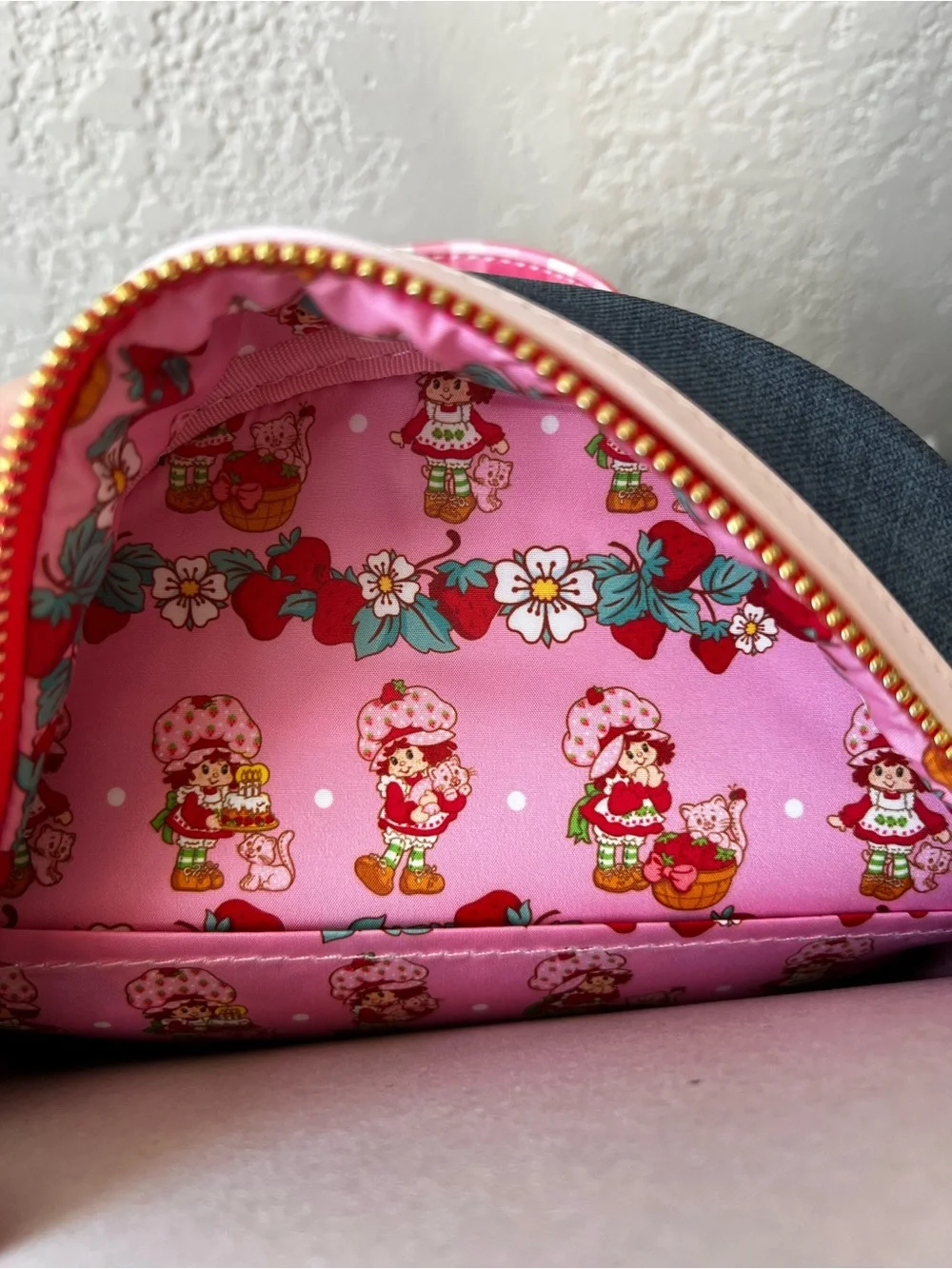 Loungefly Strawberry Shortcake Faux Denim Mini Backpack - NWT